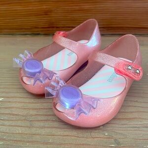 Mini Melissa Jellies pink glitter size 5